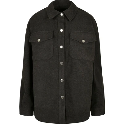 Afbeelding van Urban Classics Ladies Classic Overshirt Jas, Dames, Maat: 4XL, Charcoal