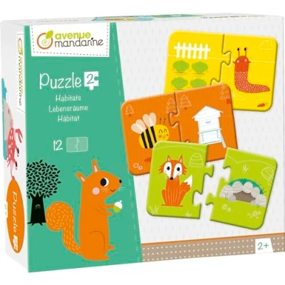 Afbeelding van Avenue Mandarine JE511C Set met 12 puzzels, 2 delig, praktisch, speels en kleurrijk, ideaal voor kinderen vanaf 3 jaar, 1 set, leefruimtes