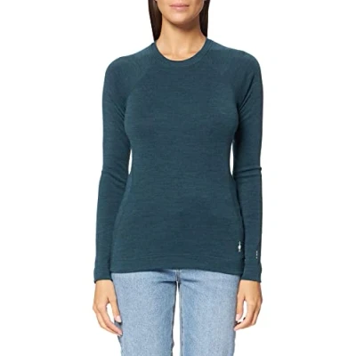 Afbeelding van Smartwool Classic Thermal Merino BASE Layer CREW Longsleeve, Dames, Maat: XS, Twilight blue heather