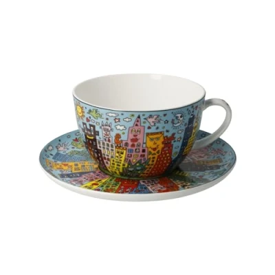 Afbeelding van Goebel James Rizzi Kop en schotel Cappuccino My New York City Day Porselein 500ml