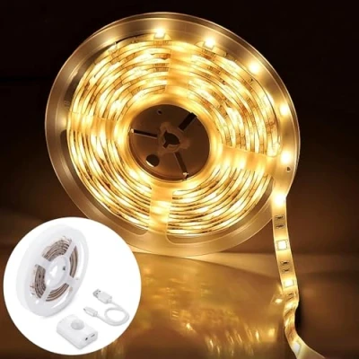 Afbeelding van 1,5m Oplaadbare Flexibele Zelfklevende LED strips LUXJET met Bewegingsmelder, Warm Wit, Geschikt Voor Slaapkamers, Keukens, Kelders, Trappen, Kasten