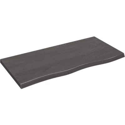 Afbeelding van vidaXL Wastafelblad 100x50x(2 4) cm behandeld massief hout donkerbruin