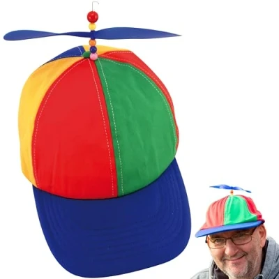 Afbeelding van Boxer Gifts Helikopter Propellermuts Uniseks volwassenen Regenboog, Nerd Party Kostuum Grappig Kerstcadeau, Katoen, Rood, rood