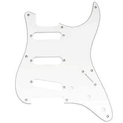 Afbeelding van Musiclily Pro gaats ST Slagplaat Gitaar SSS Pickguard voor 2008 2019 China Squier Classic Vibe SQ CV 50s Reissue Vintage Strat stijl Elektrische Gitaar, 3 laags Wit