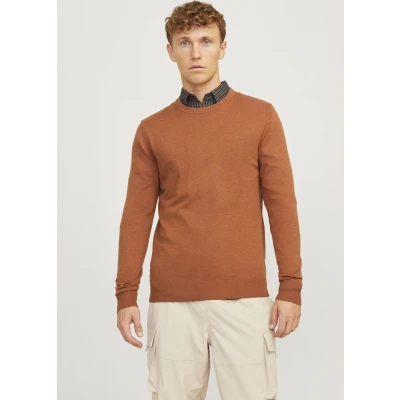 Afbeelding van JACK &amp; JONES Emil knit crew neck slim fit heren pullover viscosemengsel met O hals groen Maat: L