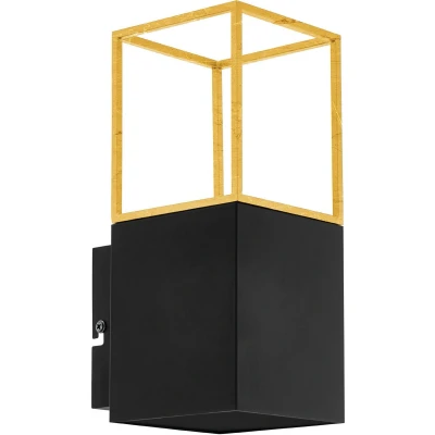 Afbeelding van Leen Bakker EGLO Wandlamp Montebaldo Zwart/goud Wandlampen Goudkleurig Staal