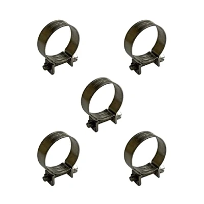 Afbeelding van Set van 5 roestvrijstalen mini brandstofleidingslangklemmen, Jubilee benzineklemmen, zilver (25 27 mm)