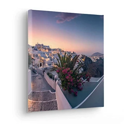 Afbeelding van Komar artprint op linnen Keilrahmenbild Fira to Oia Größe 30 x cm 30x30 (breedte hoogte), spieraam (1 stuk)