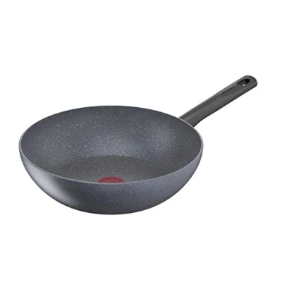 Afbeelding van Tefal Natural ON G2801902 wokpan 28 cm, 100% Veilige Mineralia + Coating, Met Natuurlijke Mineralen, Extra Krasbestendig, Brede Inductiebodem, Geschikt voor Alle Warmtebronnen, incl Inductie