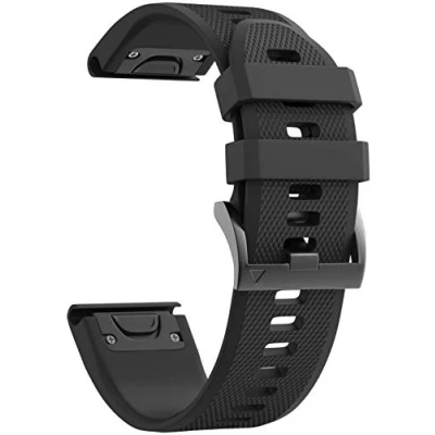 Afbeelding van NotoCity Armband voor Garmin Fenix 5, 5 Plus, 6, 6 Pro, Forerunner 935, 945, Instinct, 22 mm brede siliconen quick fit horlogeband, meerdere kleuren (zwart)