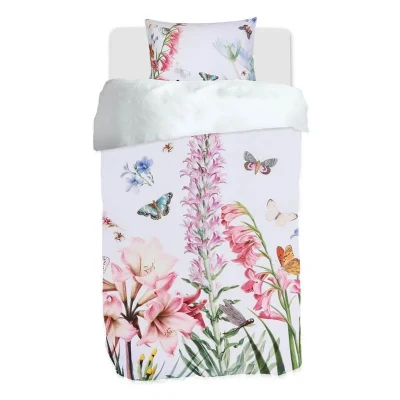 Afbeelding van M.M Linen Fleur Dekbedovertrek Eenpersoons 140x200/220 cm Wit