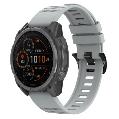 Afbeelding van QuickFit Stripe Siliconenbandje voor de Garmin Watch 22 mm aansluiting Sand imoshion bandje Geschikt Approach S60, Fenix 5