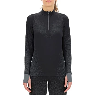 Afbeelding van Shirt UYN Women Running Exceleration L/S Zip Up Black Cloud L