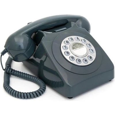 Afbeelding van GPO 746PUSHGREY Telefoon retro jaren ‘70, druktoetsen, grijs