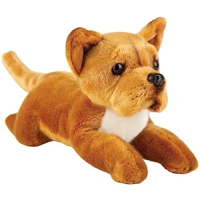 Afbeelding van Pluche bruine Staffordshire bull terrier knuffel 30 cm honden knuffels Speelgoed voor kinderen