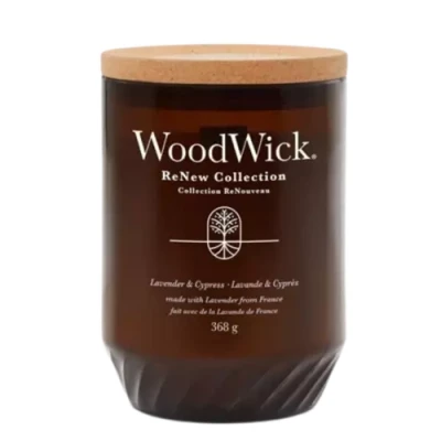 Afbeelding van WoodWick Geurkaars Large ReNew Lavender &amp; Cypress 13 cm / ø 9