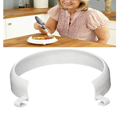 Afbeelding van Plate Food Guard voor Parkinson patiënt, clip on morsen voorkomen scheppen voedsel eethulp assistent, gemakkelijker eten gehandicapten, ouderen, gehandicapten en beroerte