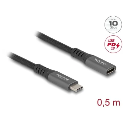 Afbeelding van Delock USB 10 Gbps Verlängerungskabel Type C™ Stecker zu Buchse