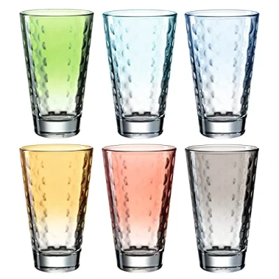 Afbeelding van Leonardo Longdrinkglazen Optic Pastel 300 ml 6 Stuks
