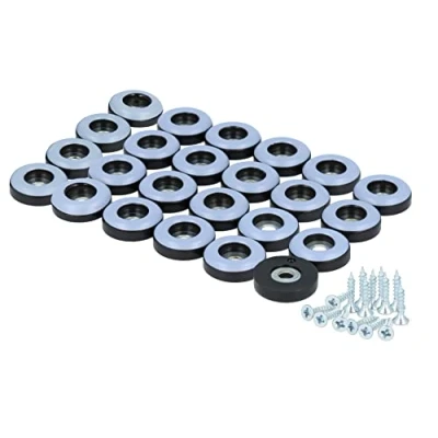 Afbeelding van GLEITGUT 24 teflonglijders om te schroeven, rond, 19 mm, PTFE meubelglijders, 5 mm dik