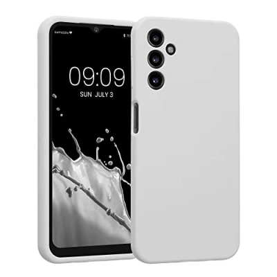 Afbeelding van kwmobile telefoonhoesje geschikt voor Samsung Galaxy A14 5G TPU backcover met siliconen coating Smartphone case in mat wit