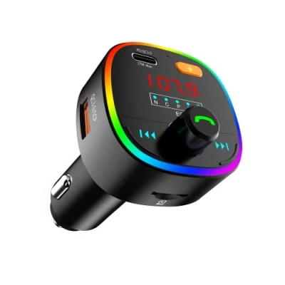 Afbeelding van eppfun Bluetooth 5.0 FM zender, draadloze audio adapter voor autoradioset, handsfree, autolader QC3.0, 2 USB, Type C, USB stick
