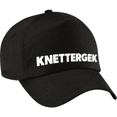Afbeelding van Carnaval fun pet / cap knettergek zwart voor dames en heren Verkleedhoofddeksels