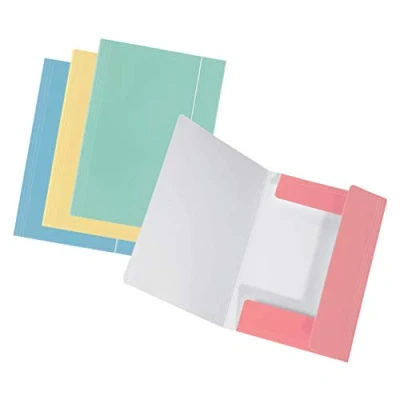 Afbeelding van Origineel Falken 4 stuks PastelColor map. Gemaakt van extra stevig karton met 3 kleppen en elastiek voor DIN A3 geassorteerde kleuren Opberg tekenmap school