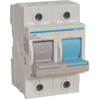 Afbeelding van hager abb patroonlastsch d0 63a 1p n l75m