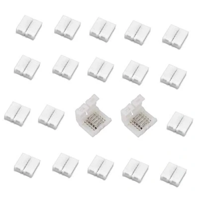 Afbeelding van 20 stuks RGBW 5 polige naadloze connectoren voor 5050 RGBWW ledstrips, 12 mm breed