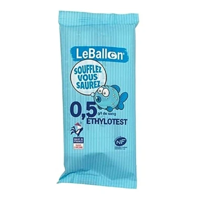 Afbeelding van HOMESOFT Ethylotest Contralco NF X 20702 0,5 g 4 stuks zonder chroom Frans product Le ballon