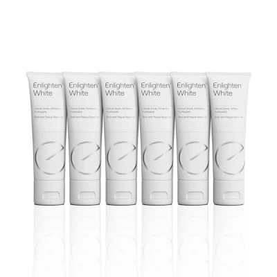 Afbeelding van Enlighten Witte tandpasta met whitening effect geavanceerde tandglazuurbescherming en tandplakverwijdering in klinische kwaliteit afstotende fluoride (verpakking van 6)