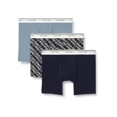 Afbeelding van Calvin Klein Boxershort voor heren (verpakking van 3), Blauw (vervaagd denim/vet tracklogo/Shorel), L