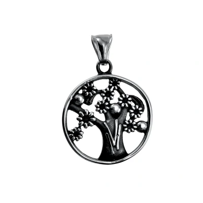 Afbeelding van Levensboom Hanger Dames Zilverkleurig RVS Levensboomhanger Tree of Life