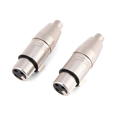 Afbeelding van Tihebeyan 2 stuks XLR naar RCA adapter, 3 polige bus aansluiting audiomimicrofoon microfoonadapter