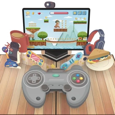 Afbeelding van MOKIO® Pop Up Cadeaukaart Controller, Gameconsole en Scherm 3D Voucherkaart voor een verjaardag, als waardebon of geldcadeau, Gaming wenskaart met envelop