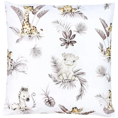 Afbeelding van TupTam Kussenslopen voor Kinderen Decoratief met Patroon, Leeuw/bladeren/beige, 60 x cm