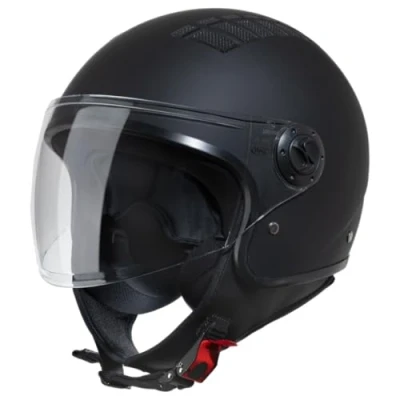 Afbeelding van VINZ Como Jethelm ECE 22.06 goedgekeurde Scooterhelm Scooter Helm Snorfiets Motorhelm Mat Zwart