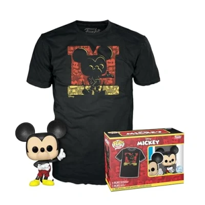 Afbeelding van Funko POP! &amp; Tee: Disney Mickey Mouse Diamond Glitter Large (L) T Shirt Kleding met verzamelbare vinylfiguur Cadeauidee Speelgoed en korte mouw Top voor Volwassenen Unisex Mannen