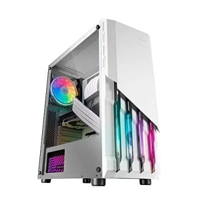 Afbeelding van MARSGAMING MCV2W, PC Gaming ATX Geval, FRGB Stalen Front, 2 Fans 12cm FRGB, Volledig Zijraam