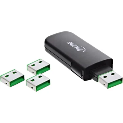 Afbeelding van InLine USB poortslot sleutel met 4 sloten