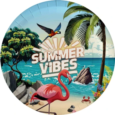 Afbeelding van Hawaii Bordjes Summer Vibes 8 stuks