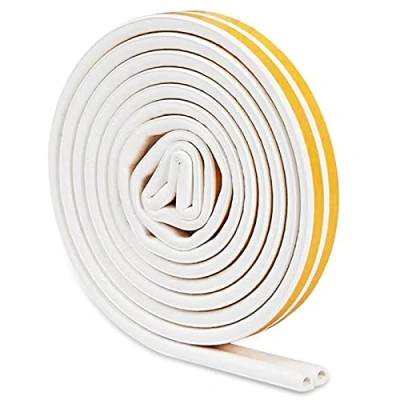 Afbeelding van Gvolatee Deurafdichting, zelfklevend, 9 mm x 6 mm, raamafdichting, tochtafdichting, schuimplakband, rubberen afdichting voor botsingen, geluidsisolatie (6 m)