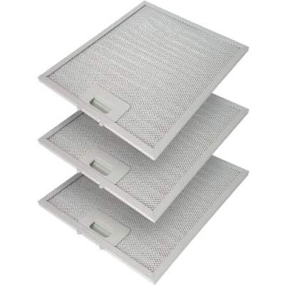 Afbeelding van Set van 3 aluminium filters voor afzuigkappen, 267 x 305 9, compatibel met het model Elica, Recamania.
