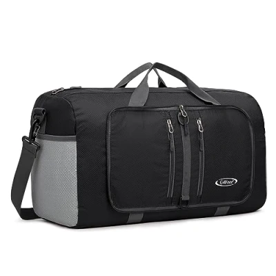 Afbeelding van G4Free Opvouwbare plunjezak, 40L/65L, waterafstotende reisrugzak, lichtgewicht draagtas voor overnachting weekendsport mannen vrouwen, Balck, 40L