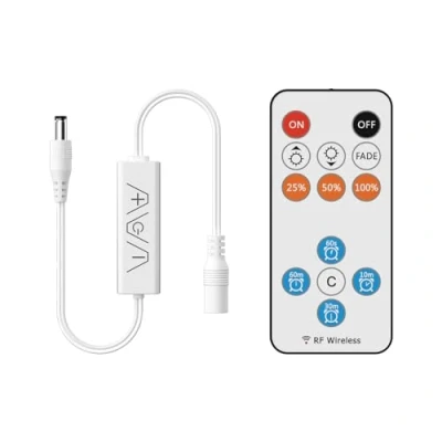 Afbeelding van PAUTIX RF Remote Dimmer voor Single Color LED Strip Lights, Draadloze 13 Knop Afstandsbediening en inline Controller DC 12 24V 3528/2835/5050/COB Timer Functie