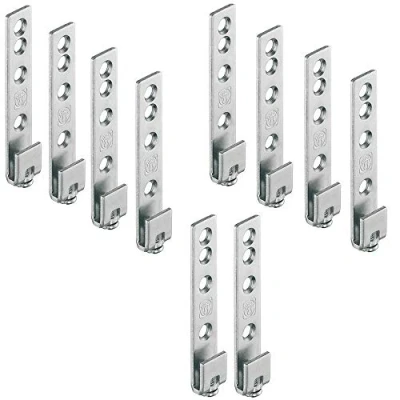 Afbeelding van Gedotec kasthanger metalen keuken zichtbaar voor wandrail bovenkast, staal verzinkt, draagvermogen: 120 kg, 12 stuks, hanger om op te hangen, rail schroeven