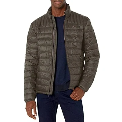 Afbeelding van Tommy Hilfiger Ultra Loft opvouwbare donsjack voor heren alternatieve jas, Olijf, M