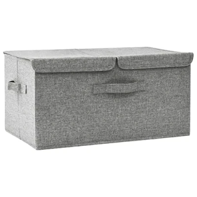 Afbeelding van vidaXL Opbergbox 50x30x25 cm stof grijs