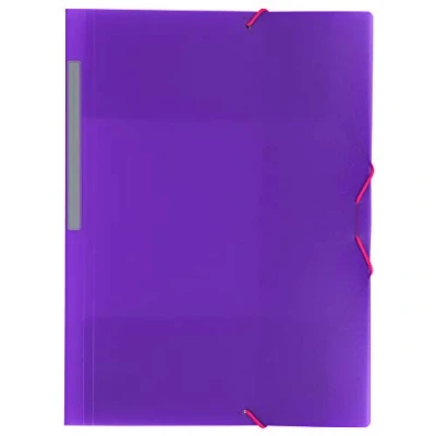 Afbeelding van Grafoplás 4801235 map met elastiek, 3 kleppen en paars, maat folio